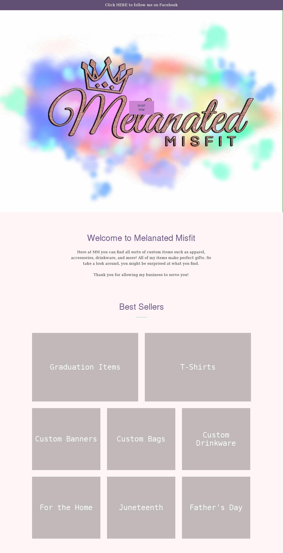themelanatedmisfit.com shopify website screenshot
