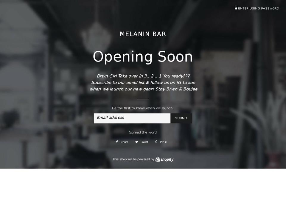 themelaninbar.com shopify website screenshot