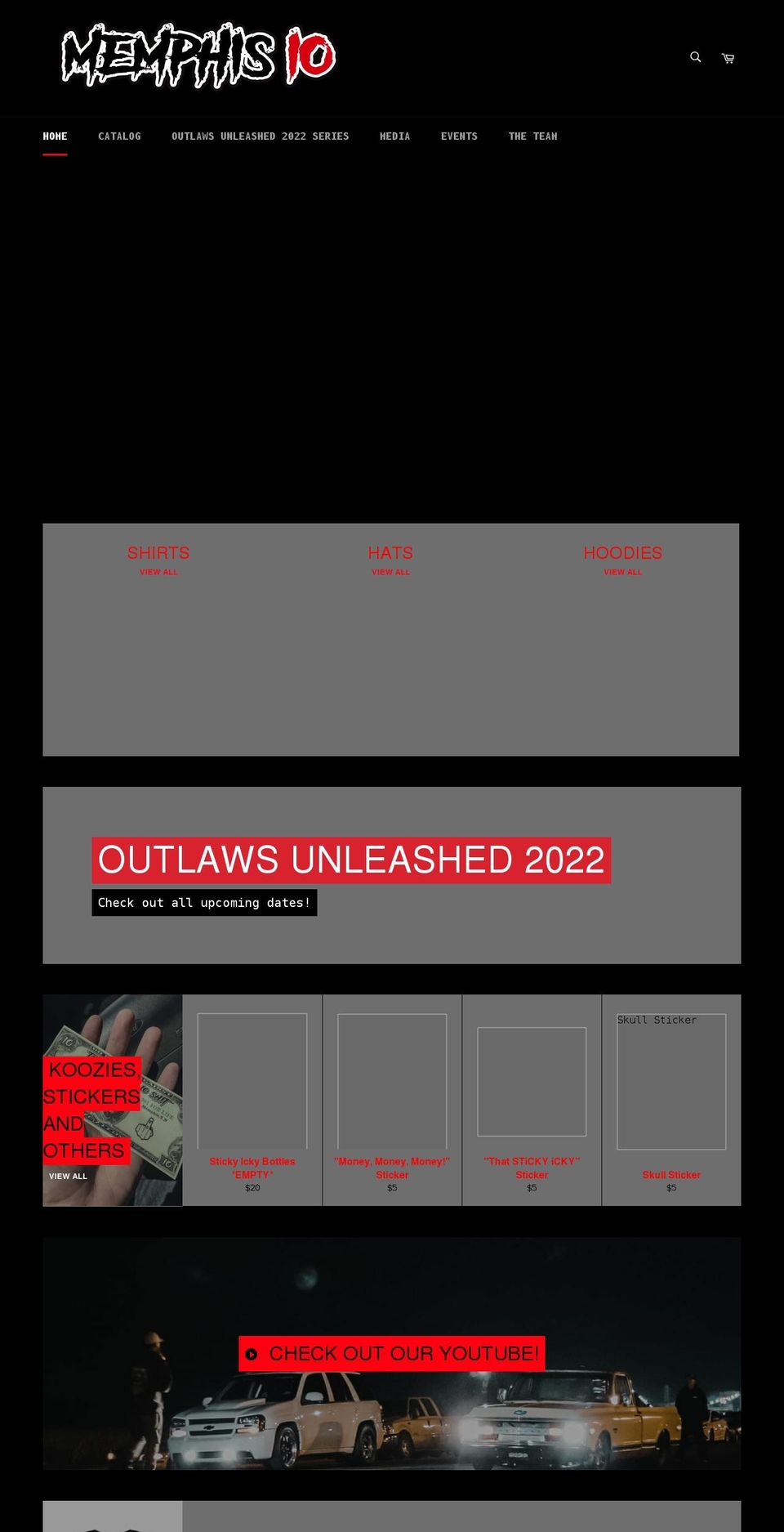 thememphis10.com shopify website screenshot