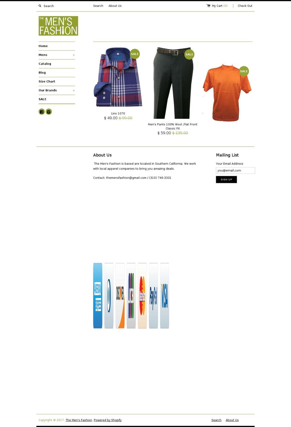 themensfashion.com shopify website screenshot
