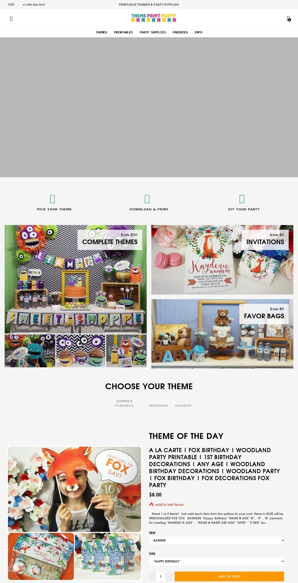 Home--boxed Shopify theme site example themeprintparty.com