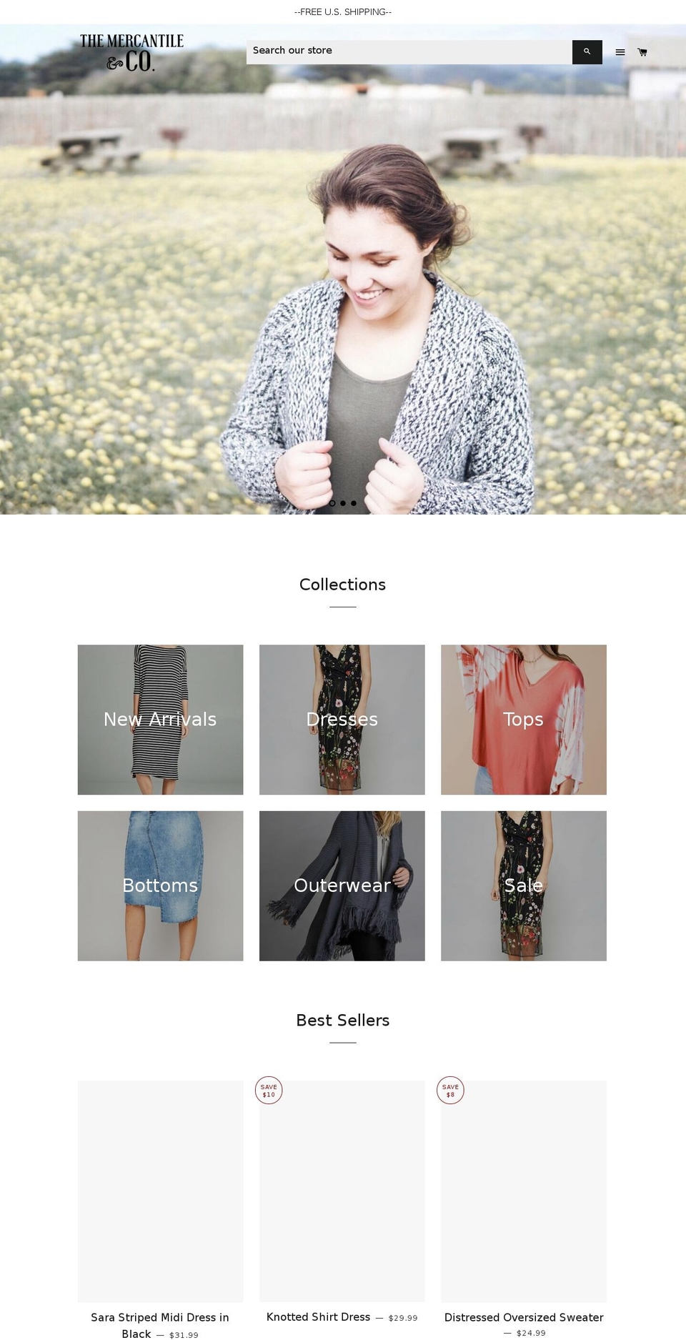 themercantileandco.com — Shopify storefront screenshot