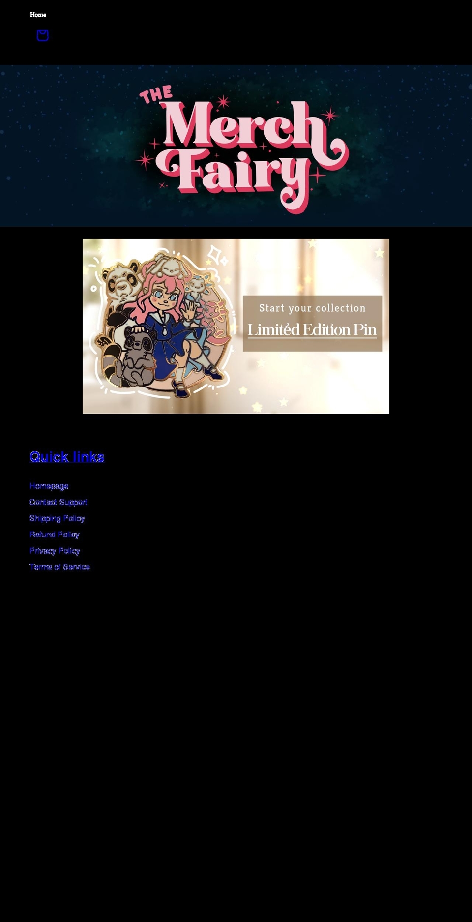 themerchfairy.com shopify website screenshot