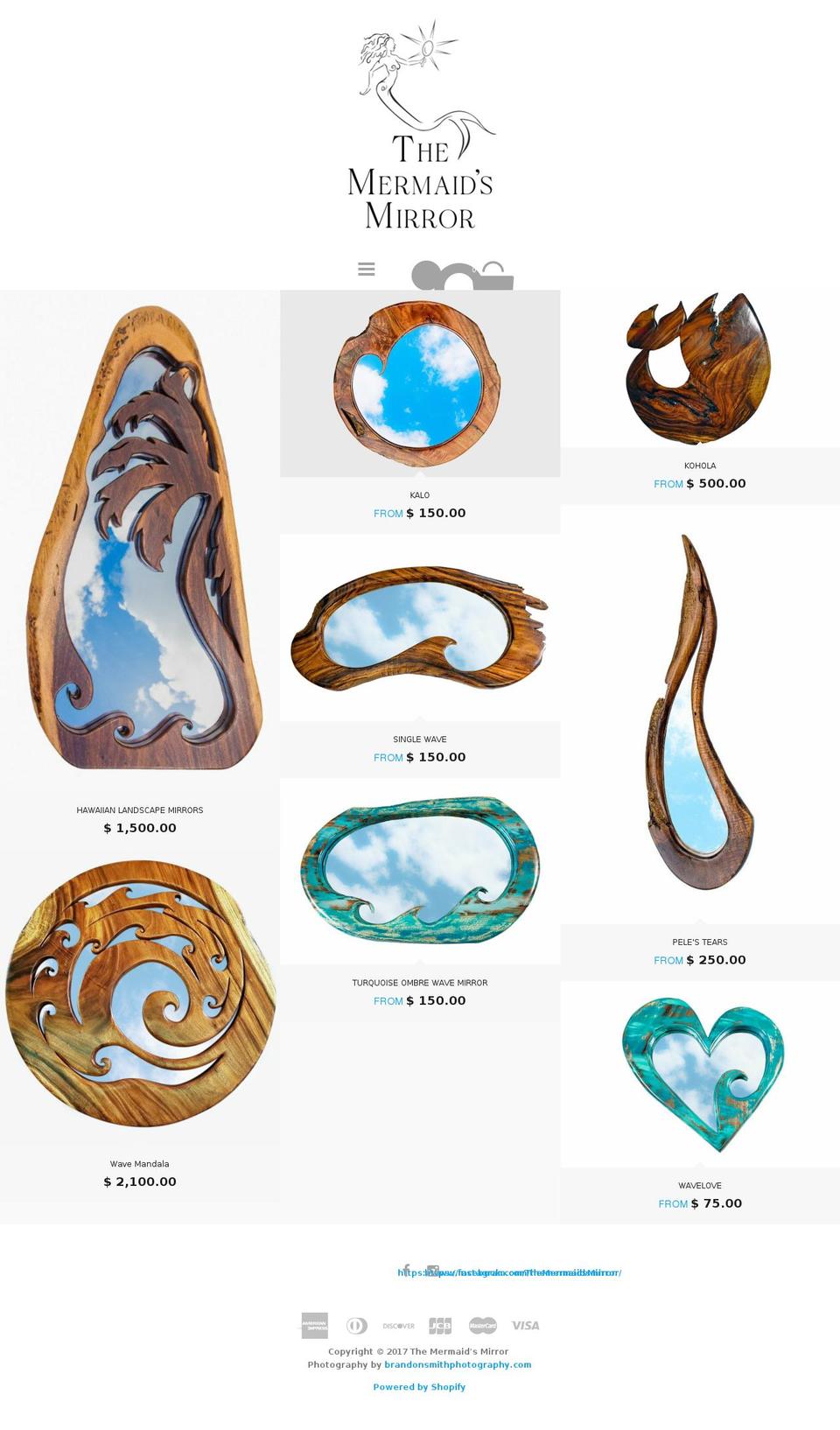 themermaidsmirror.com shopify website screenshot