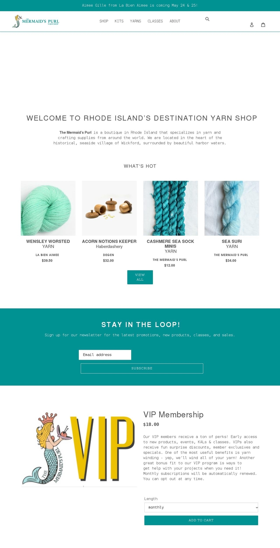 themermaidspurl.com shopify website screenshot