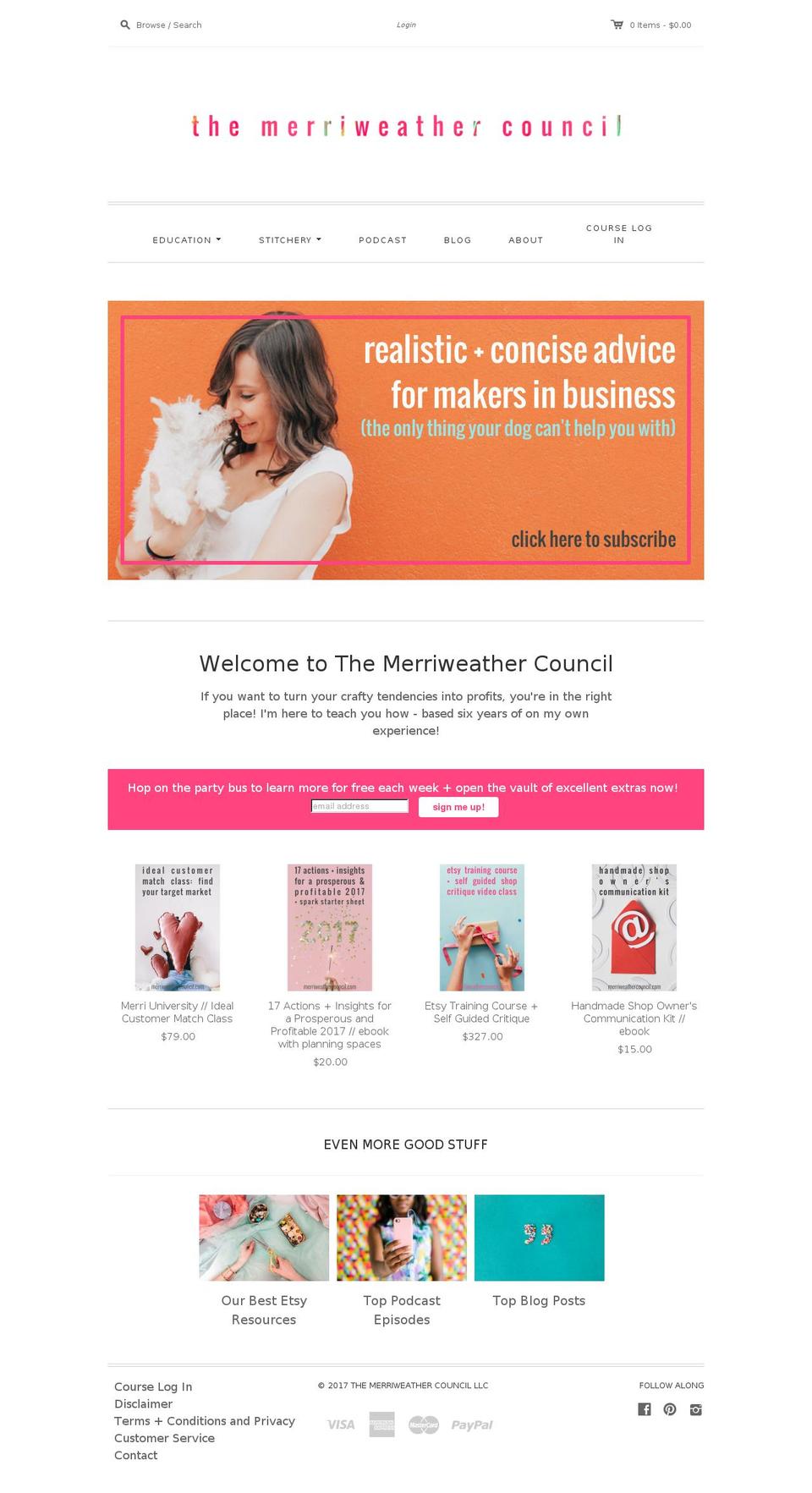 themerriweathercouncil.com shopify website screenshot