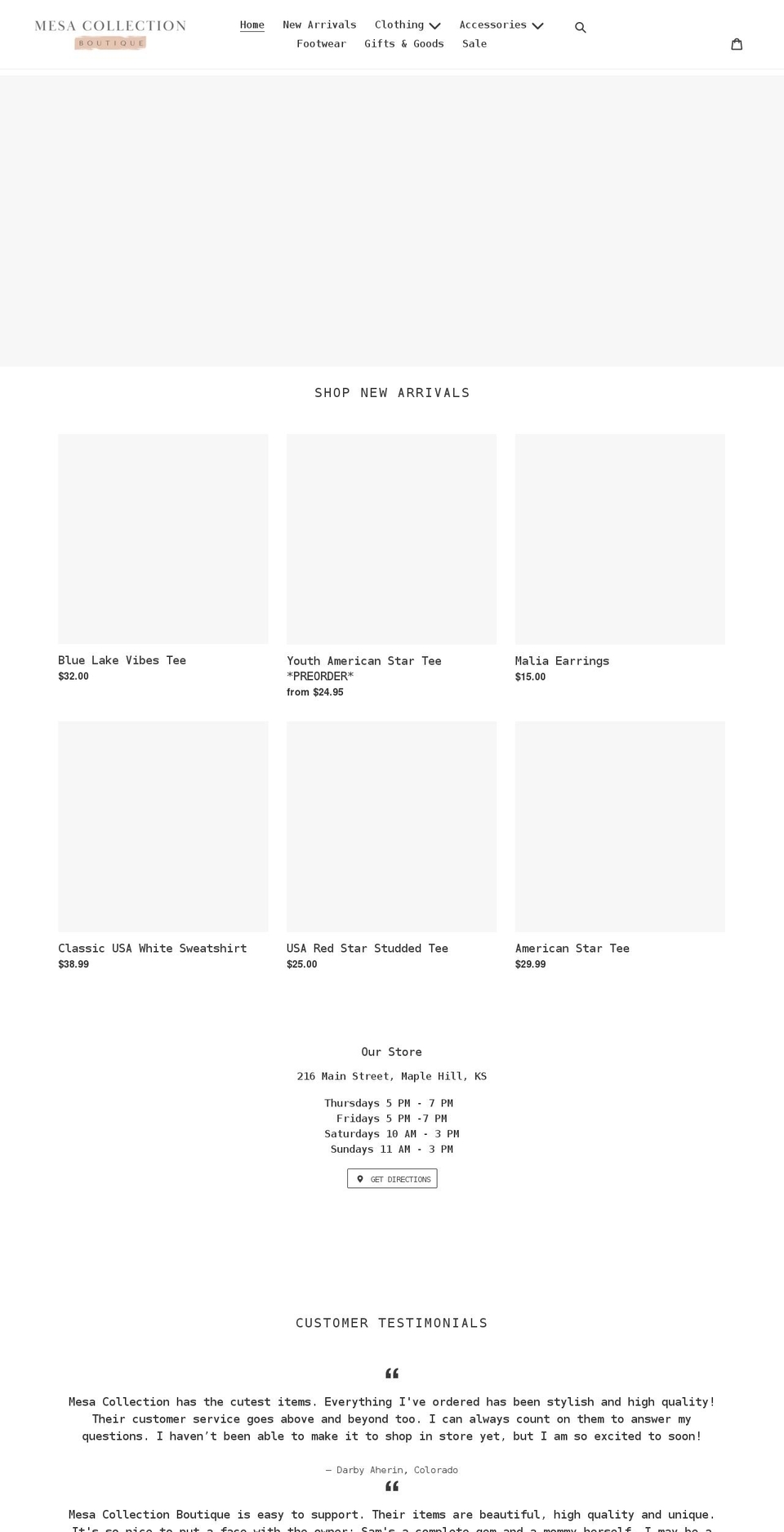 themesacollection.com shopify website screenshot