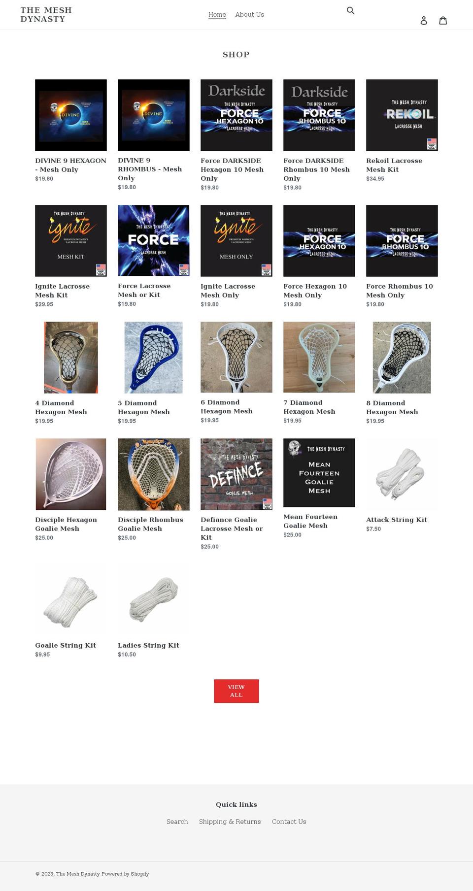 themeshdynasty.com shopify website screenshot