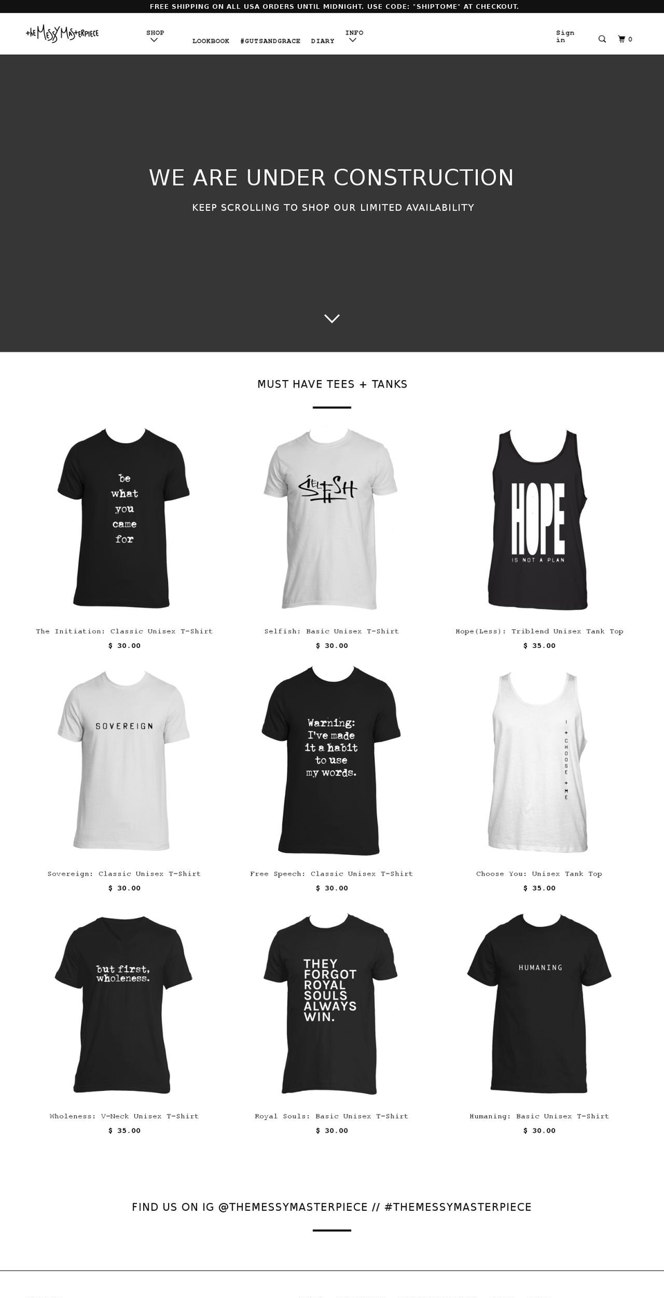 themessymasterpiece.com — Shopify storefront screenshot