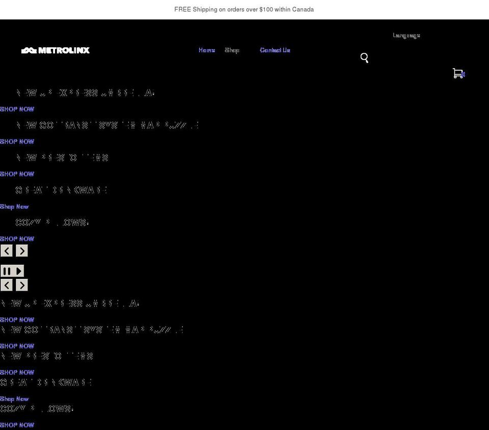 themetrolinxshop.com shopify website screenshot
