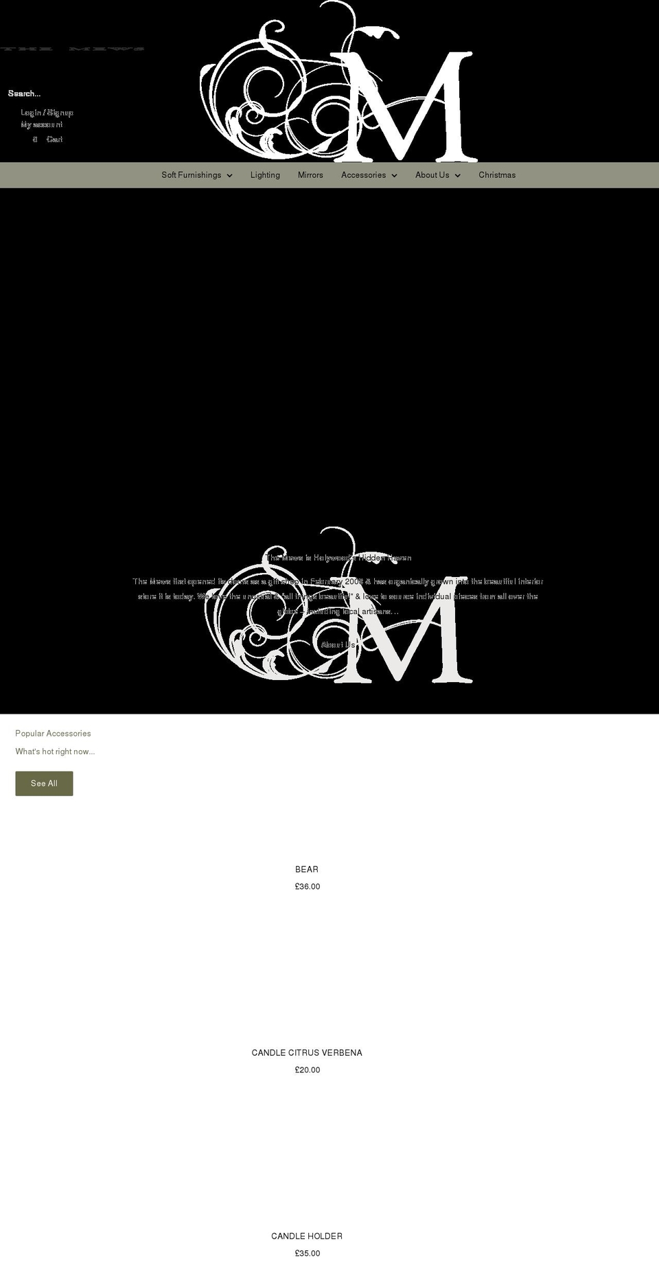 themewsholywood.co.uk shopify website screenshot
