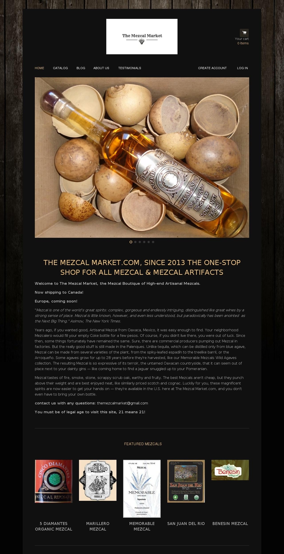 themezcalmarket.com shopify website screenshot