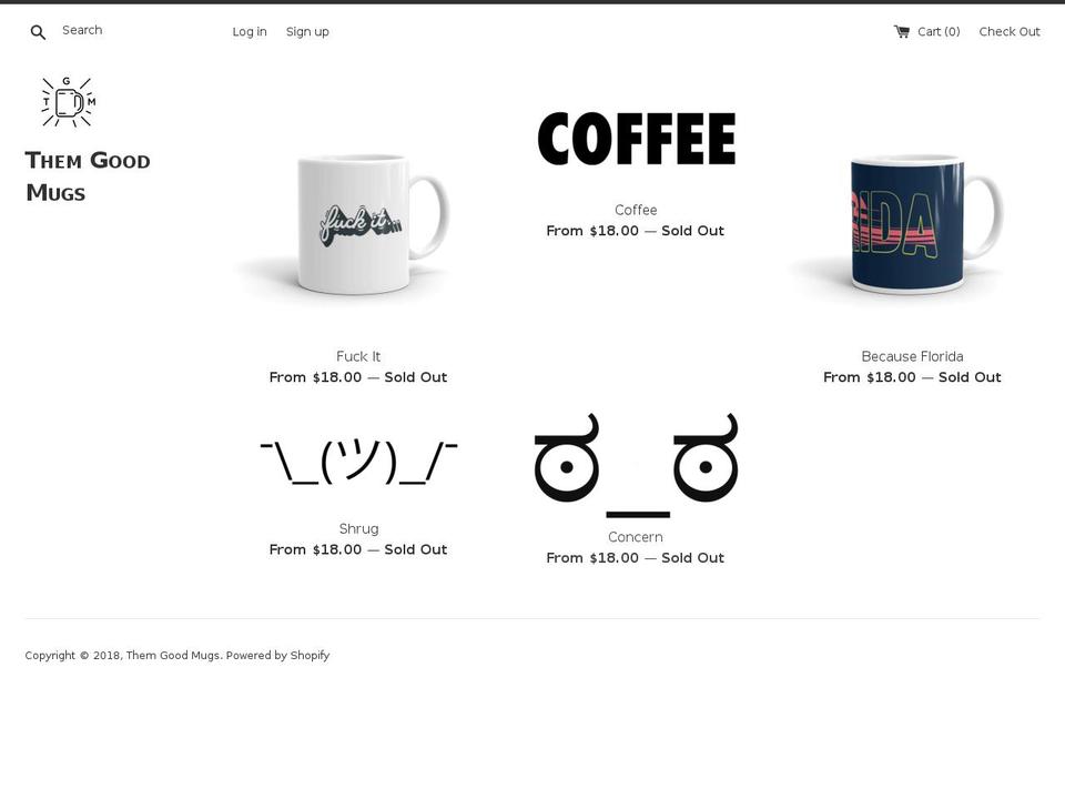 themgoodmugs.com — Shopify storefront screenshot