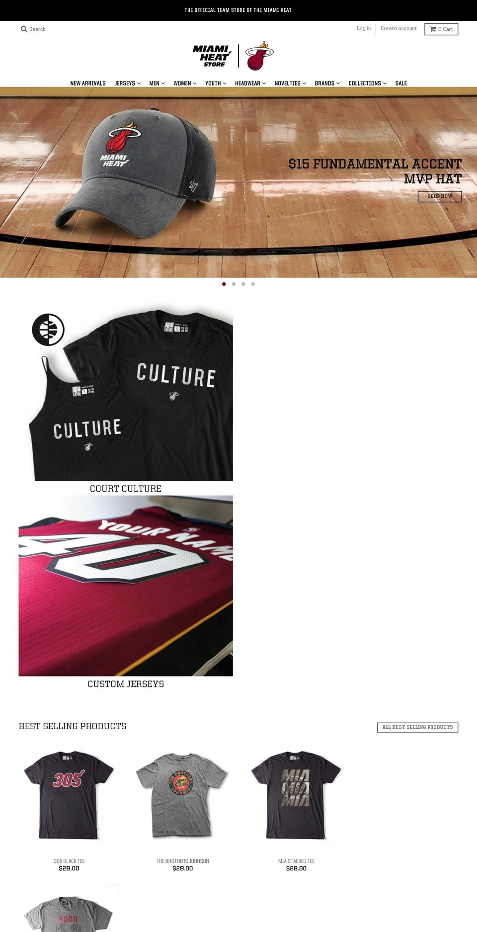 themiamiheatteamstore.com shopify website screenshot