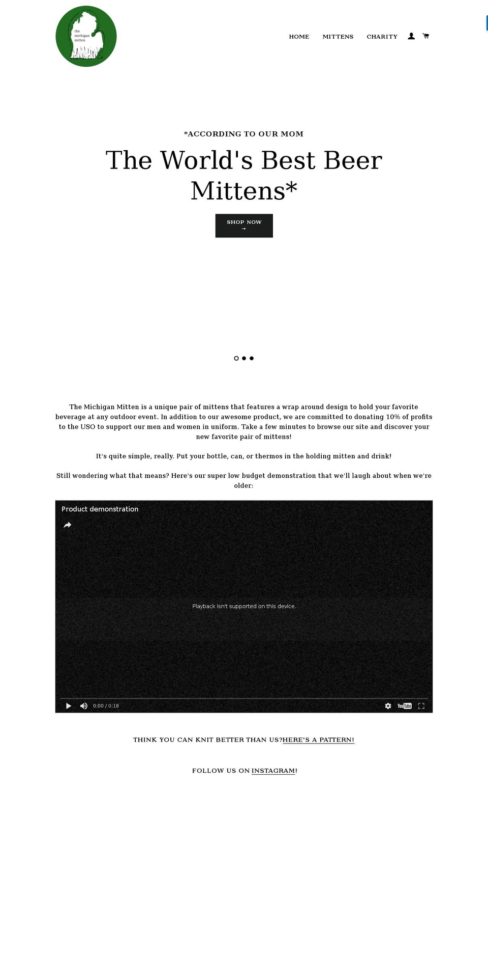 themichiganmitten.com shopify website screenshot