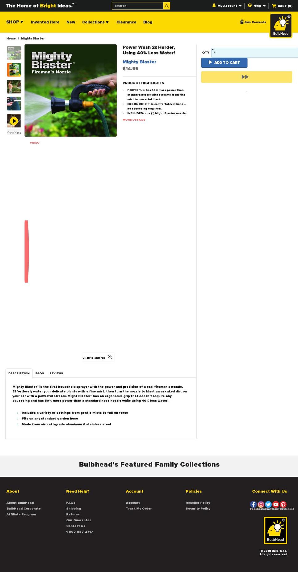 themightyblaster.com — Shopify storefront screenshot