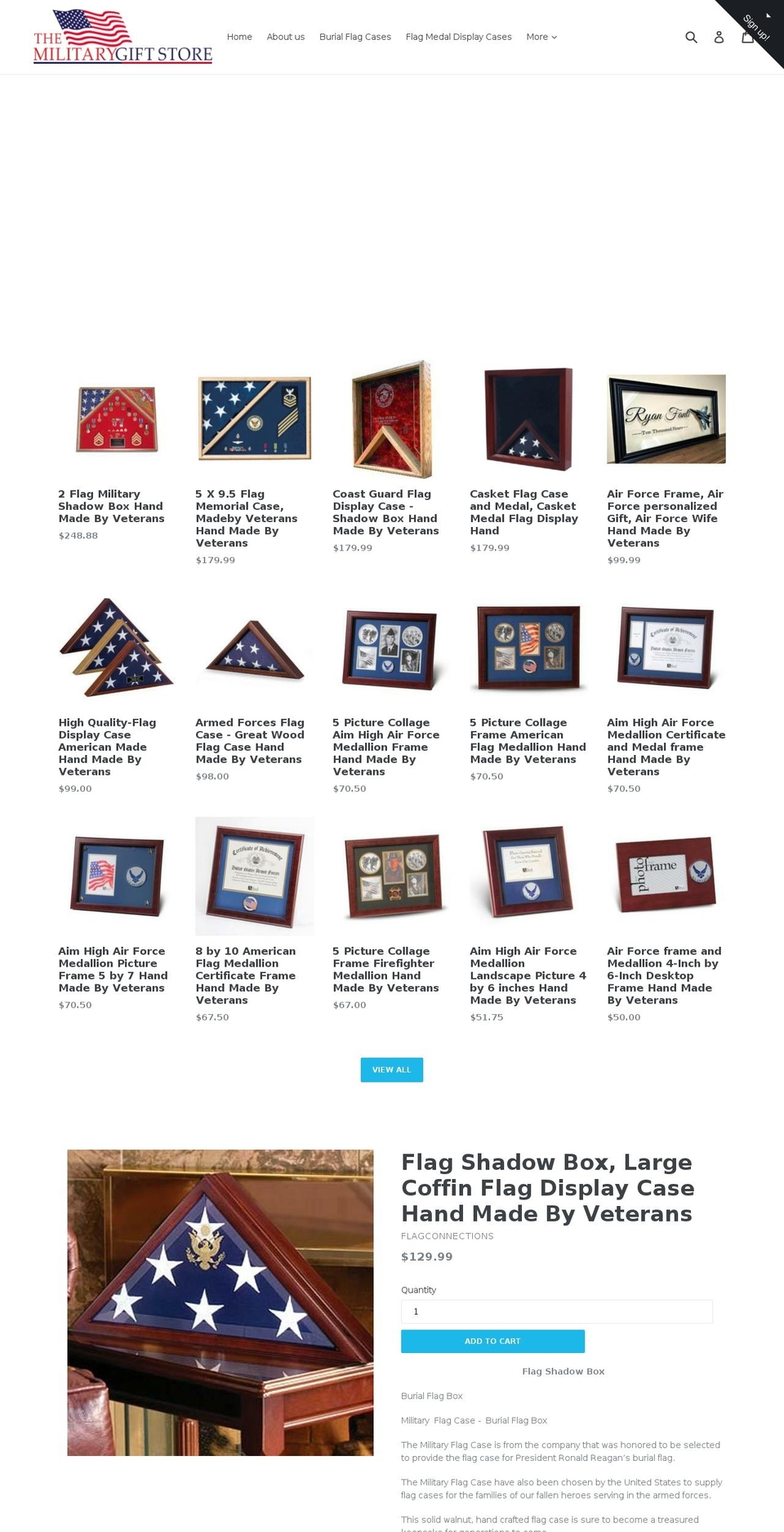 themilitarygiftstore.com shopify website screenshot