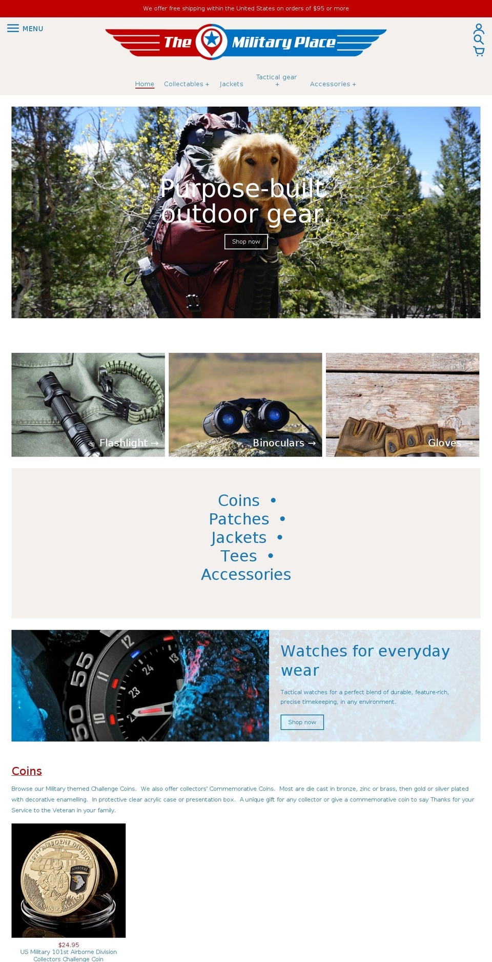 themilitaryplace.com shopify website screenshot