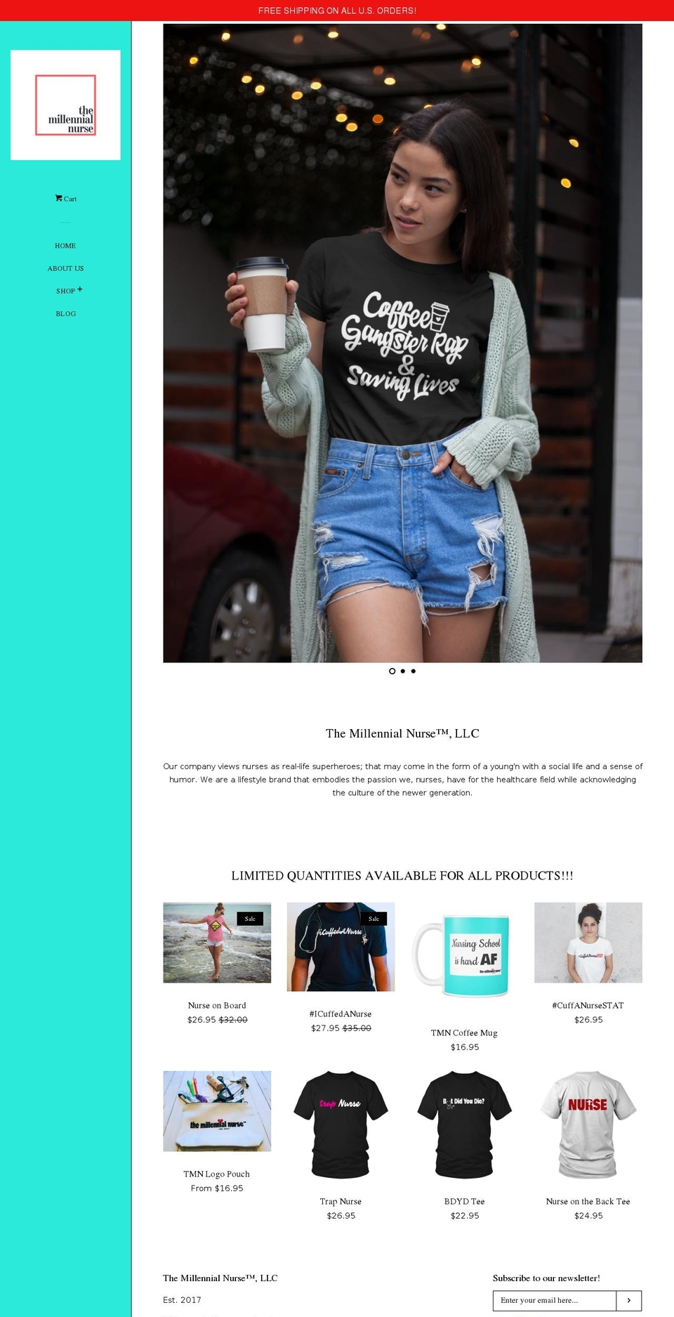 themillennialnurse.com — Shopify storefront screenshot