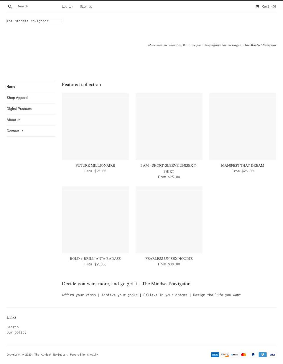 themindsetnavigator.com shopify website screenshot