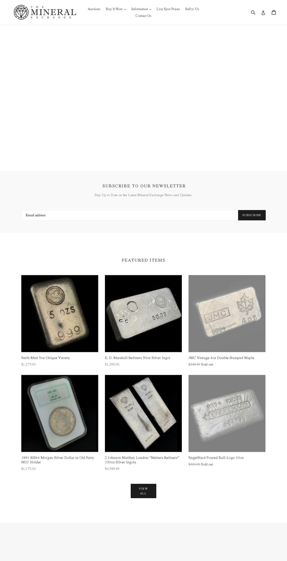themineralexchange.com — Shopify storefront screenshot