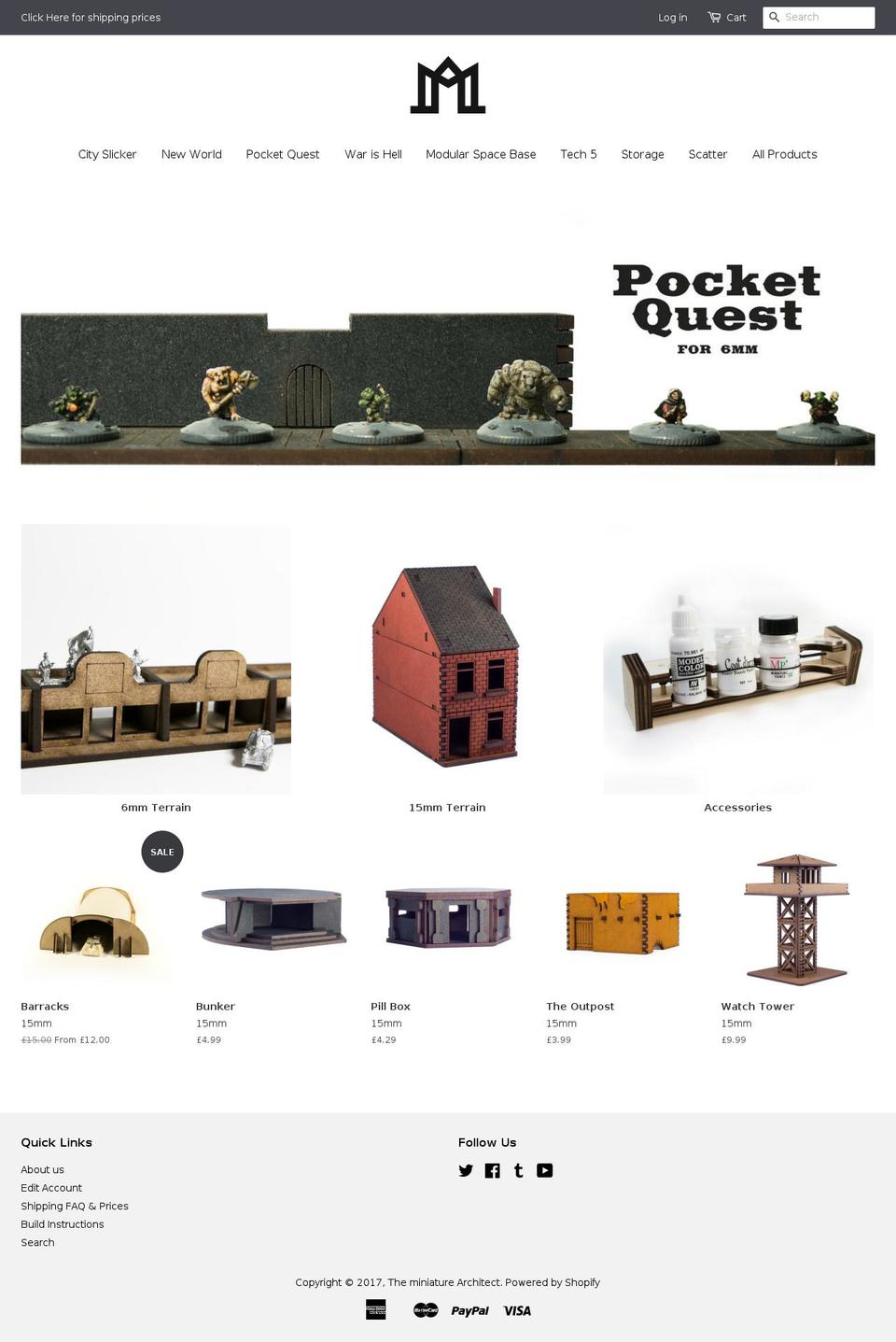 theminiaturearchitect.com shopify website screenshot