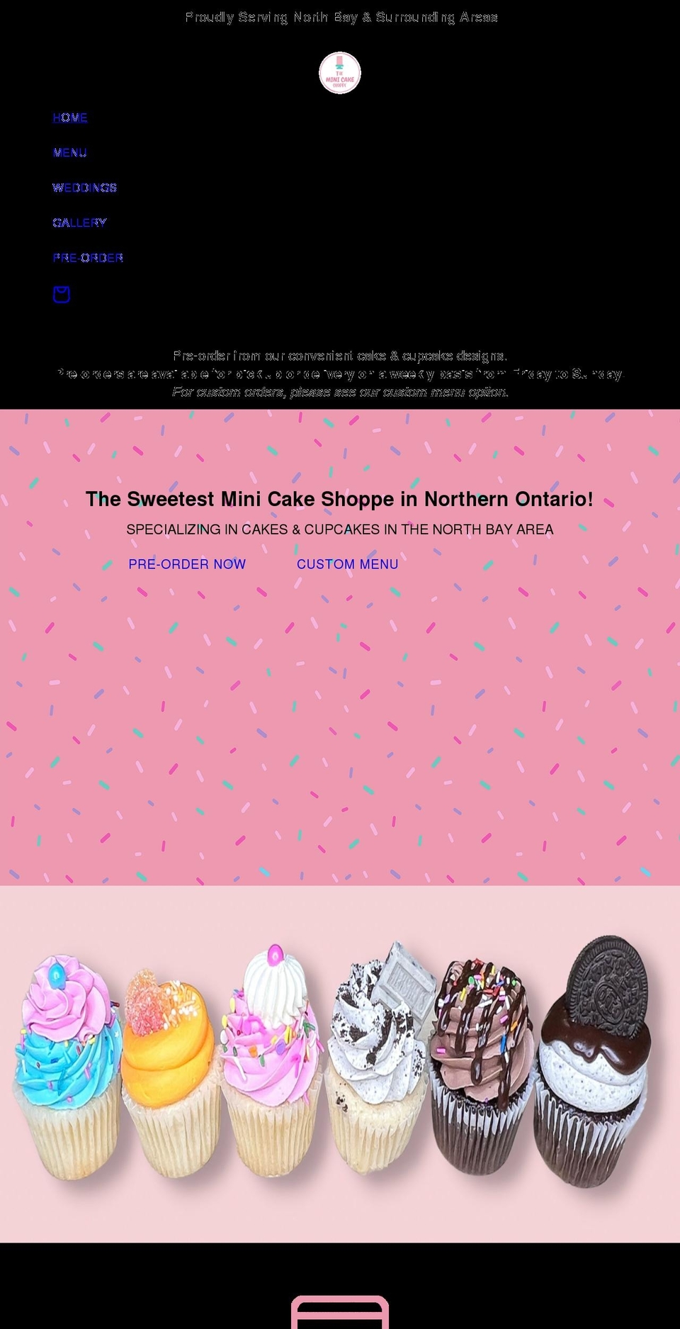 theminicakeshoppe.com shopify website screenshot
