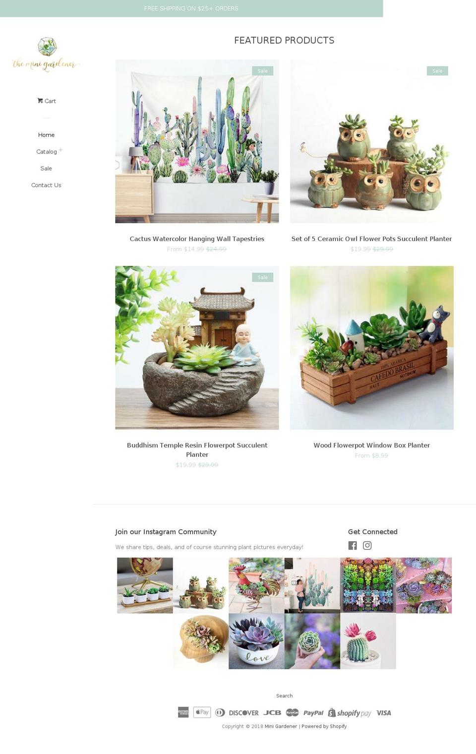 theminigardener.com — Shopify storefront screenshot