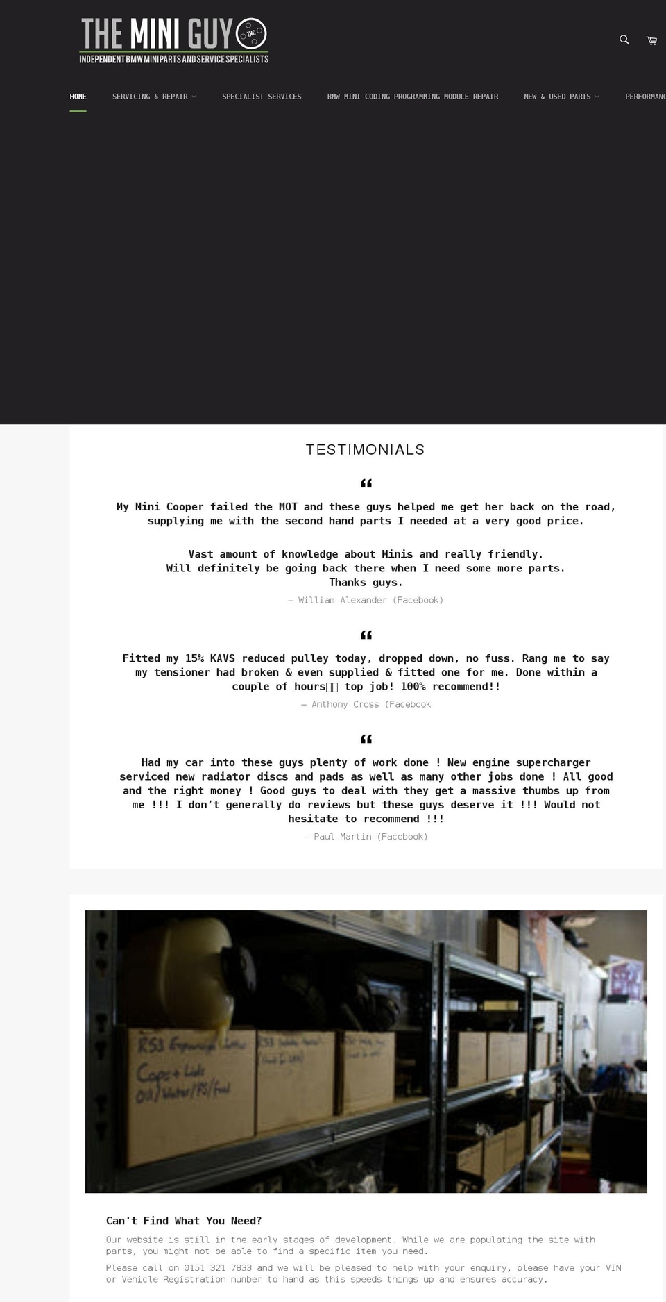 theminiguy.co.uk shopify website screenshot