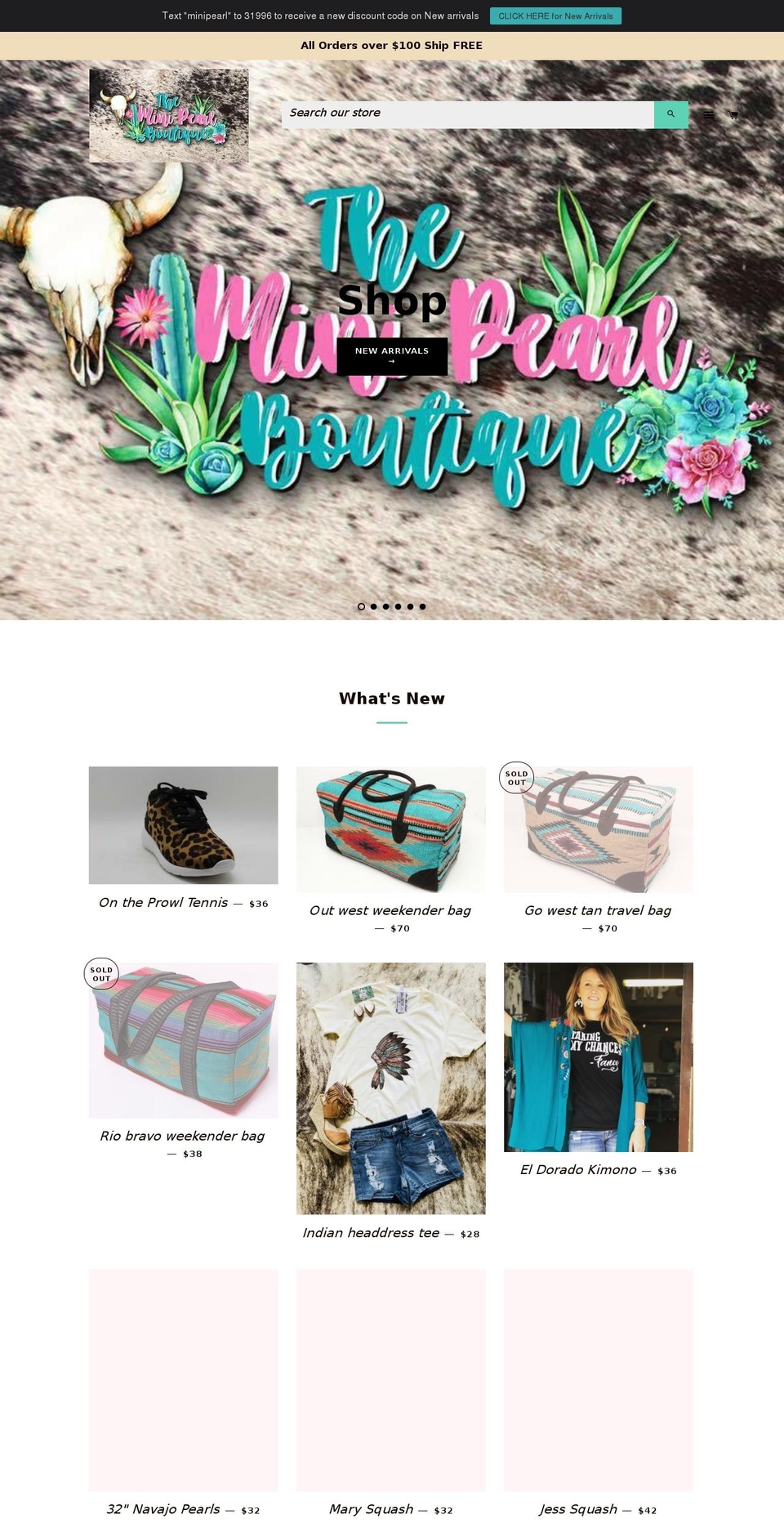 theminipearl.org shopify website screenshot