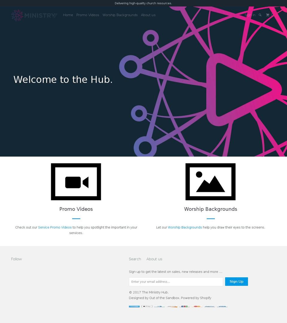 theministryhub.com shopify website screenshot