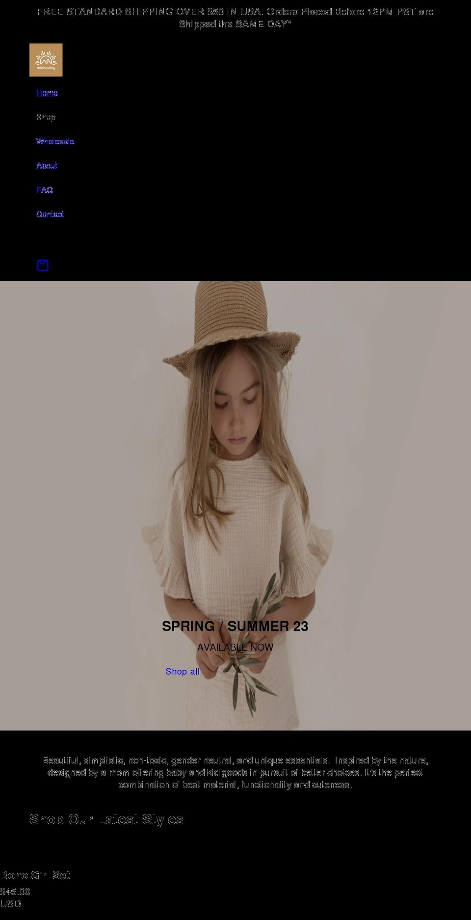 theminivalley.com shopify website screenshot
