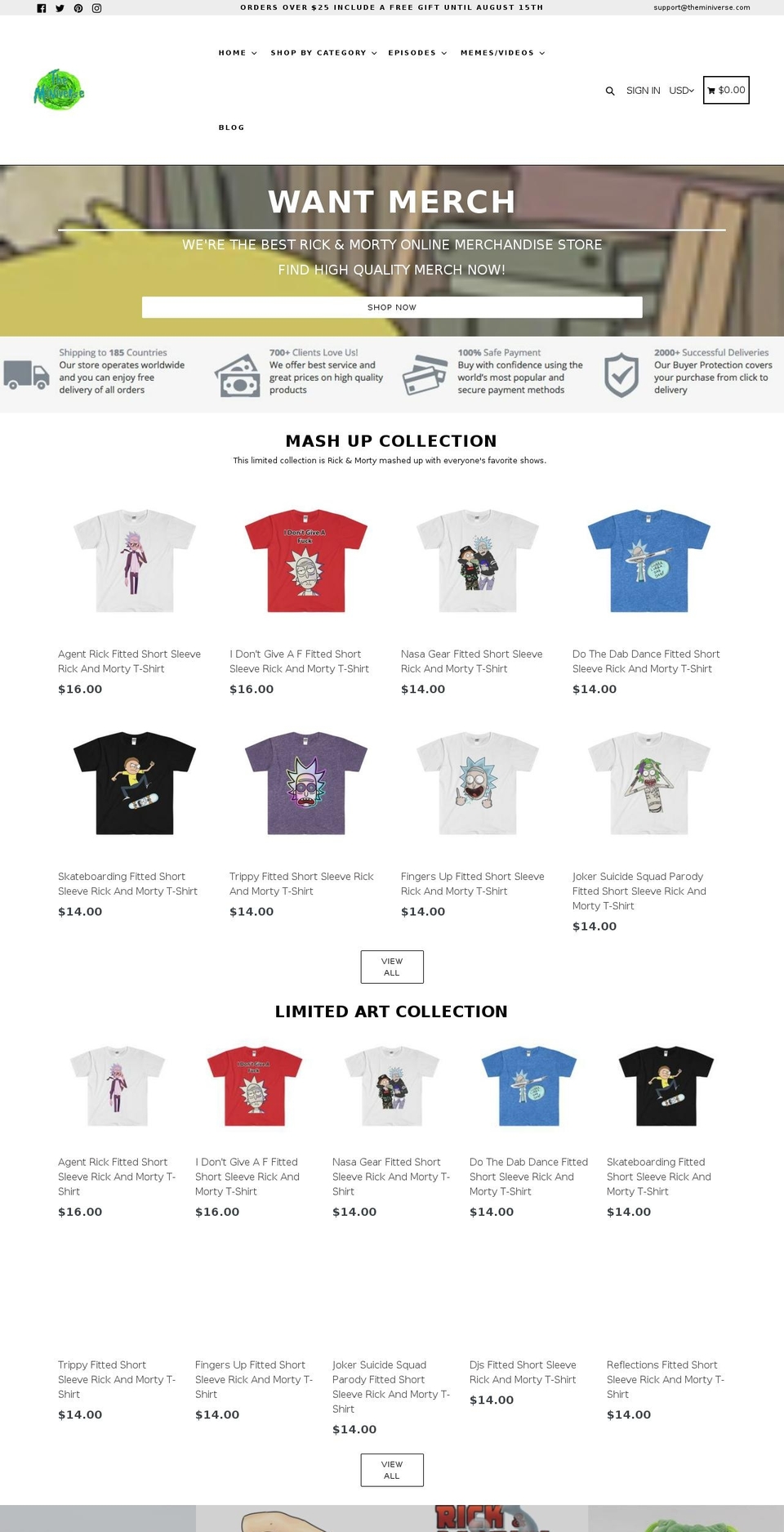 theminiverse.com — Shopify storefront screenshot