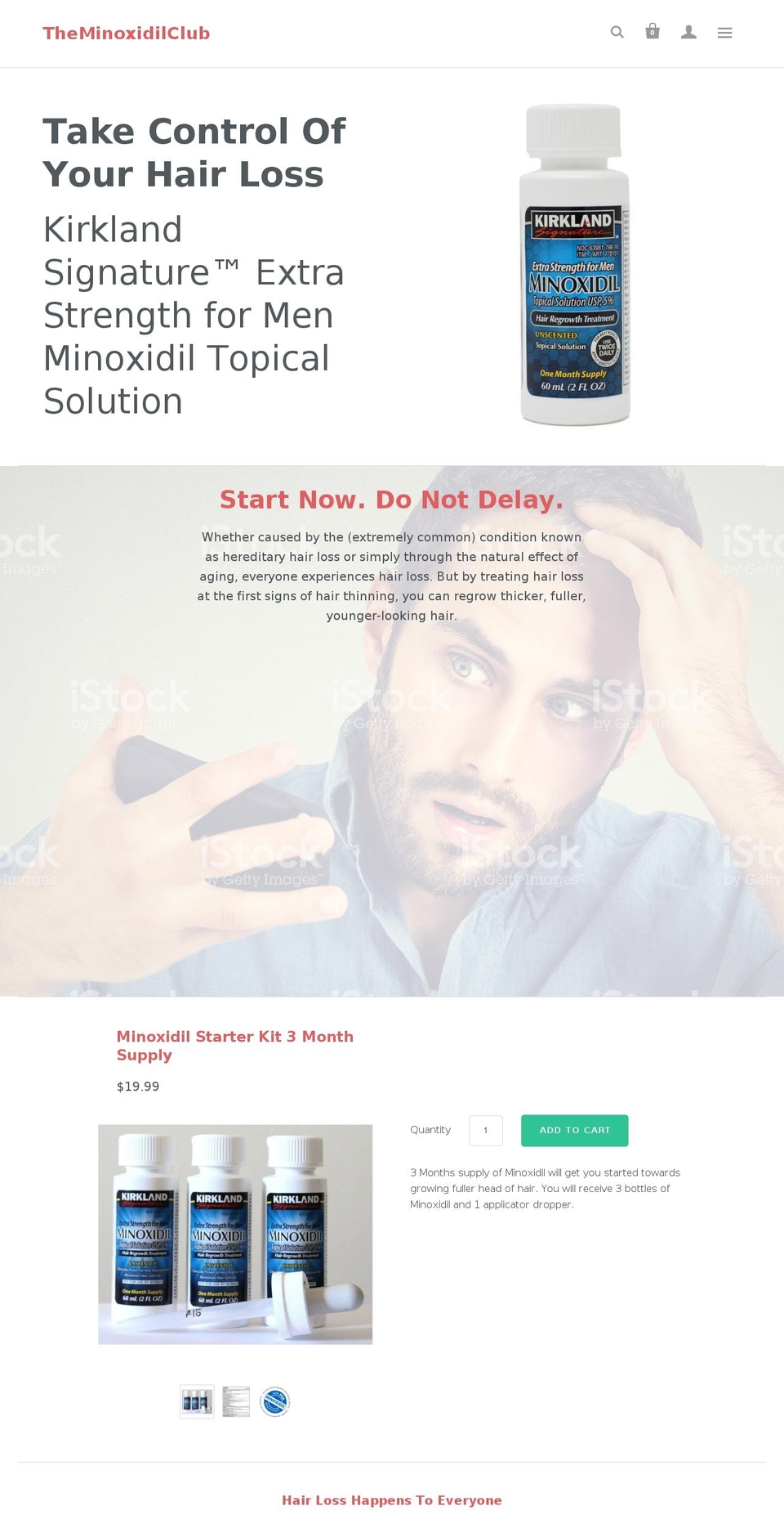 theminoxidilclub.com — Shopify storefront screenshot