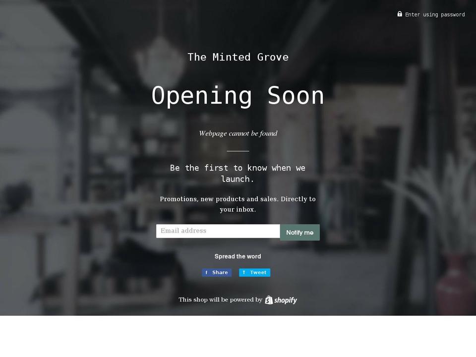 themintedgrove.com shopify website screenshot