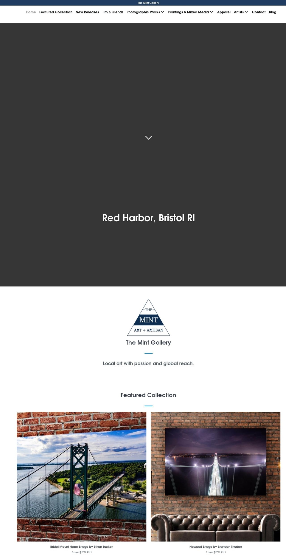 themintgallery.com shopify website screenshot