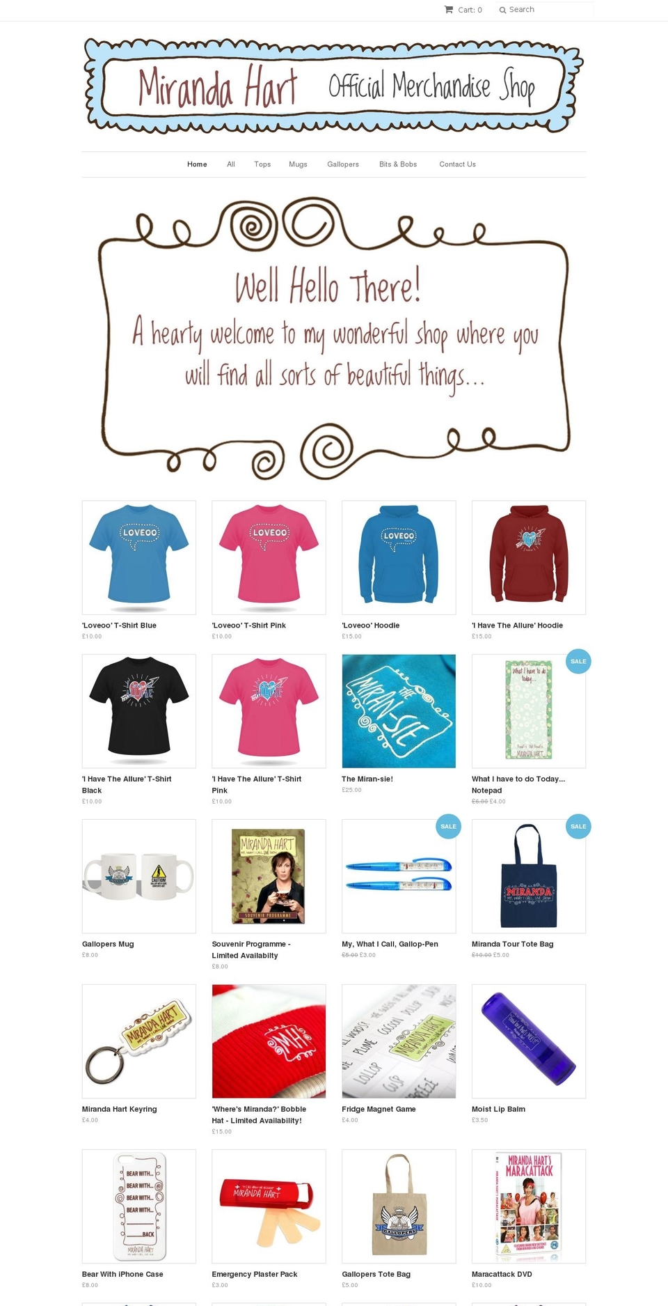 themirandashop.com shopify website screenshot
