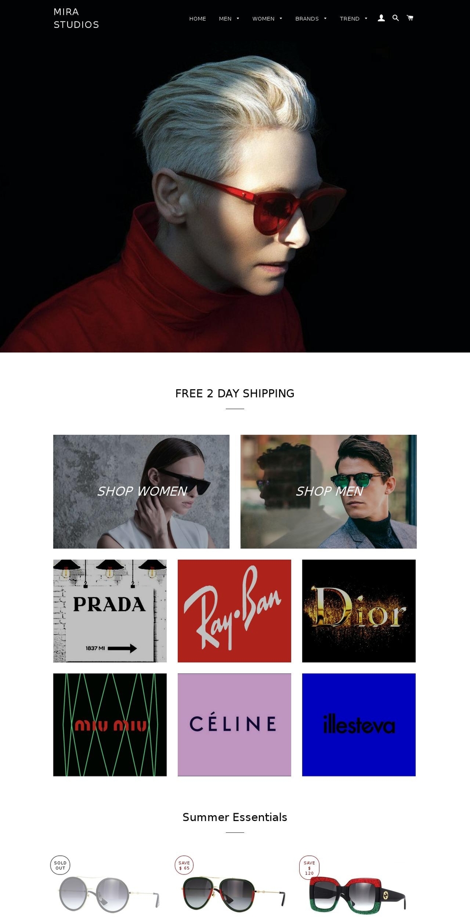 themirastudios.com shopify website screenshot