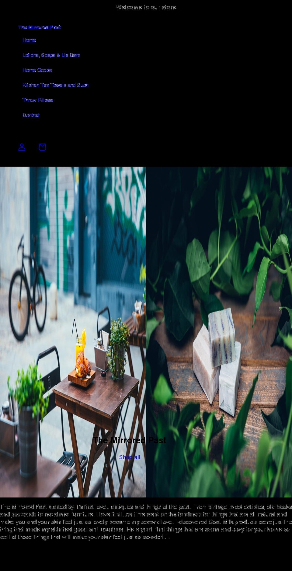 themirroredpast.com shopify website screenshot