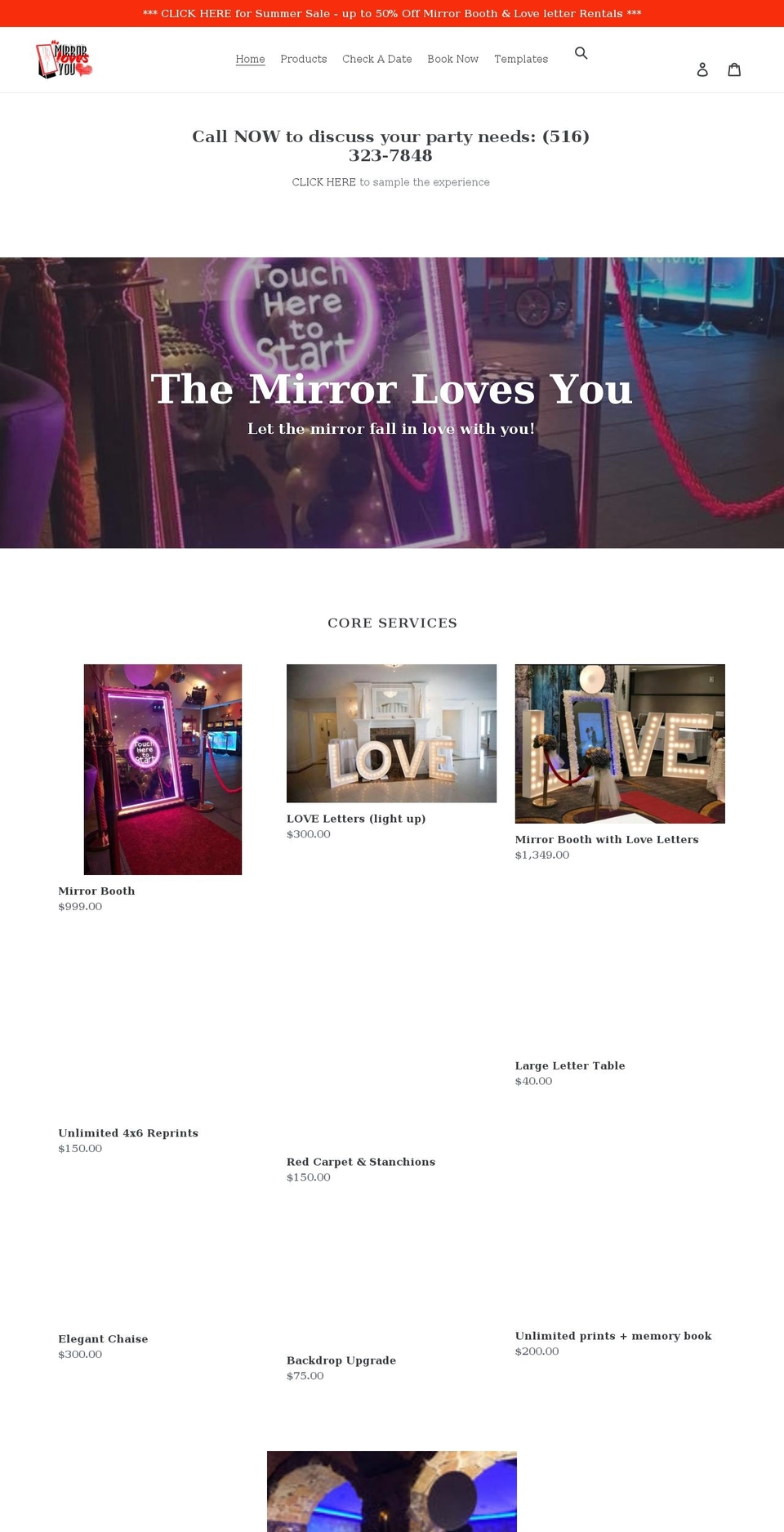 themirrorlovesyou.com shopify website screenshot