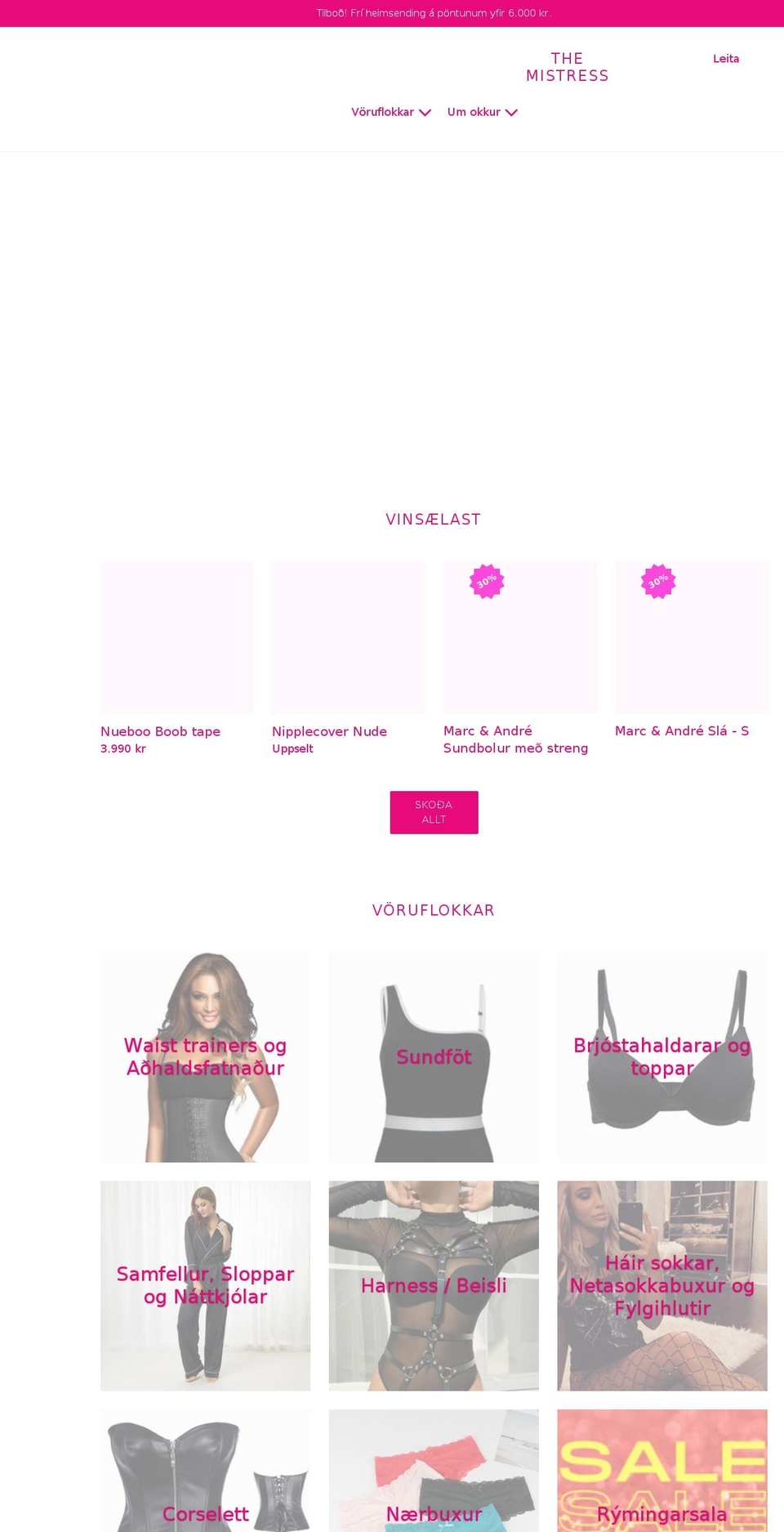 themistress.is shopify website screenshot