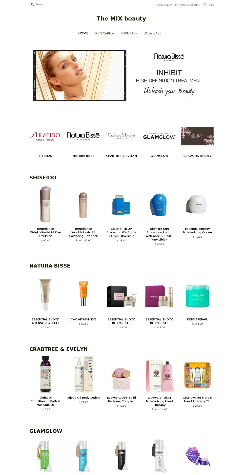 themixbeauty.com — Shopify storefront screenshot