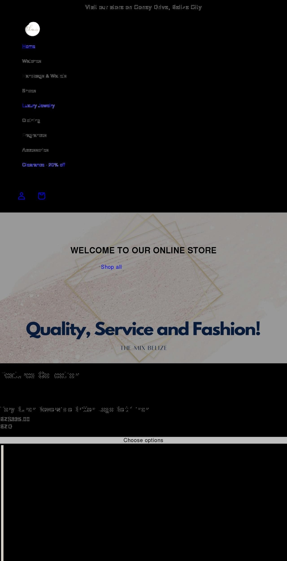 themixbelize.com shopify website screenshot