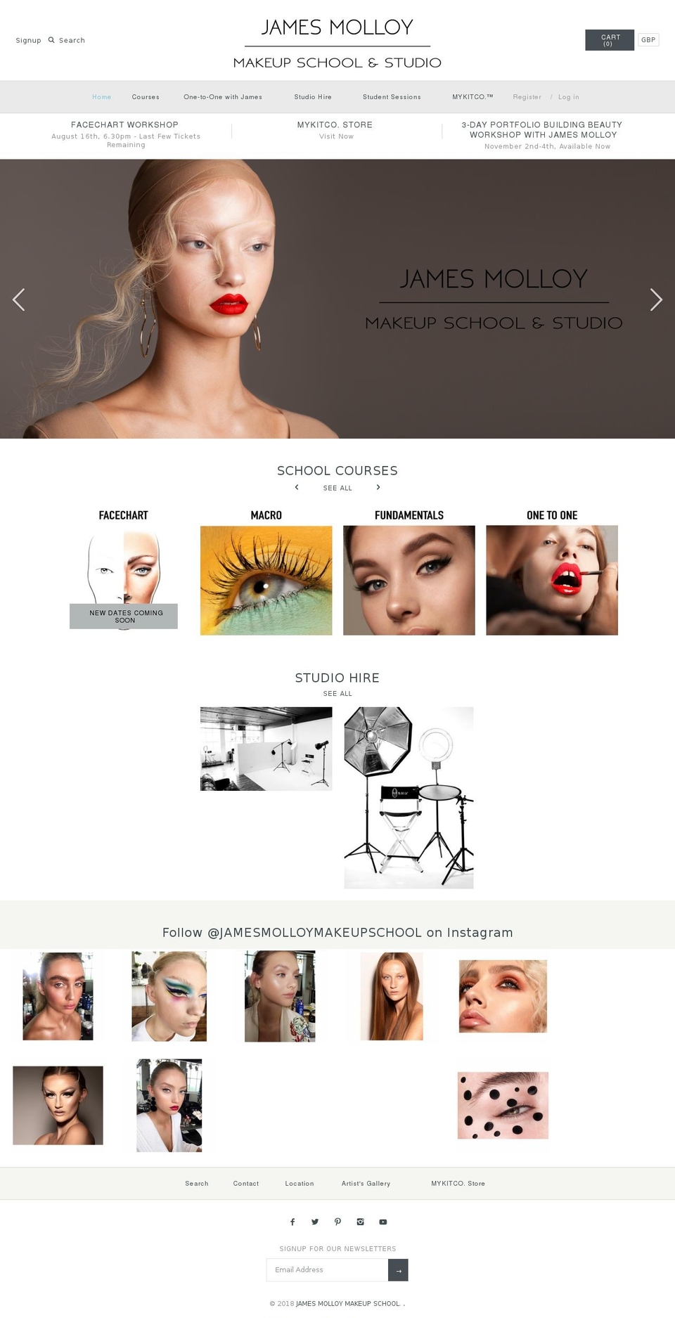 James Molloy Makeup School \u0026 Studio: May 2018 Shopify theme site example themkchub.com