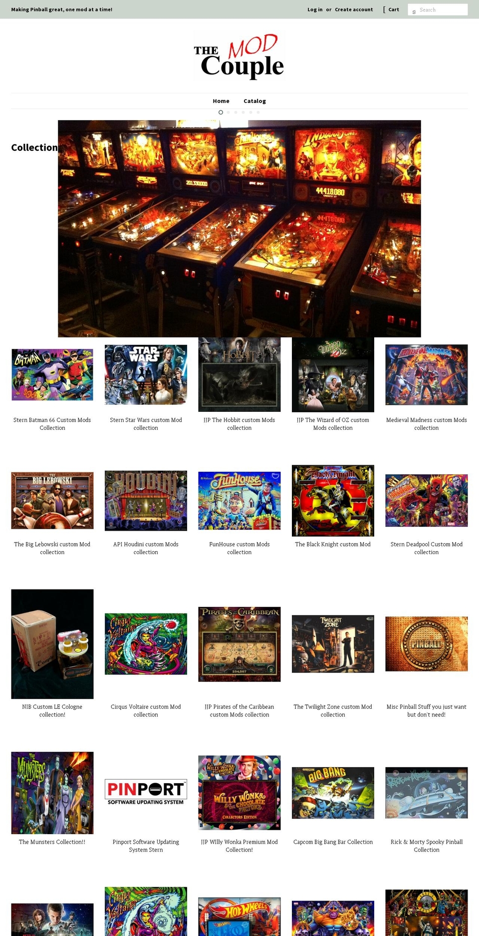 themodcouplepinball.com — Shopify storefront screenshot