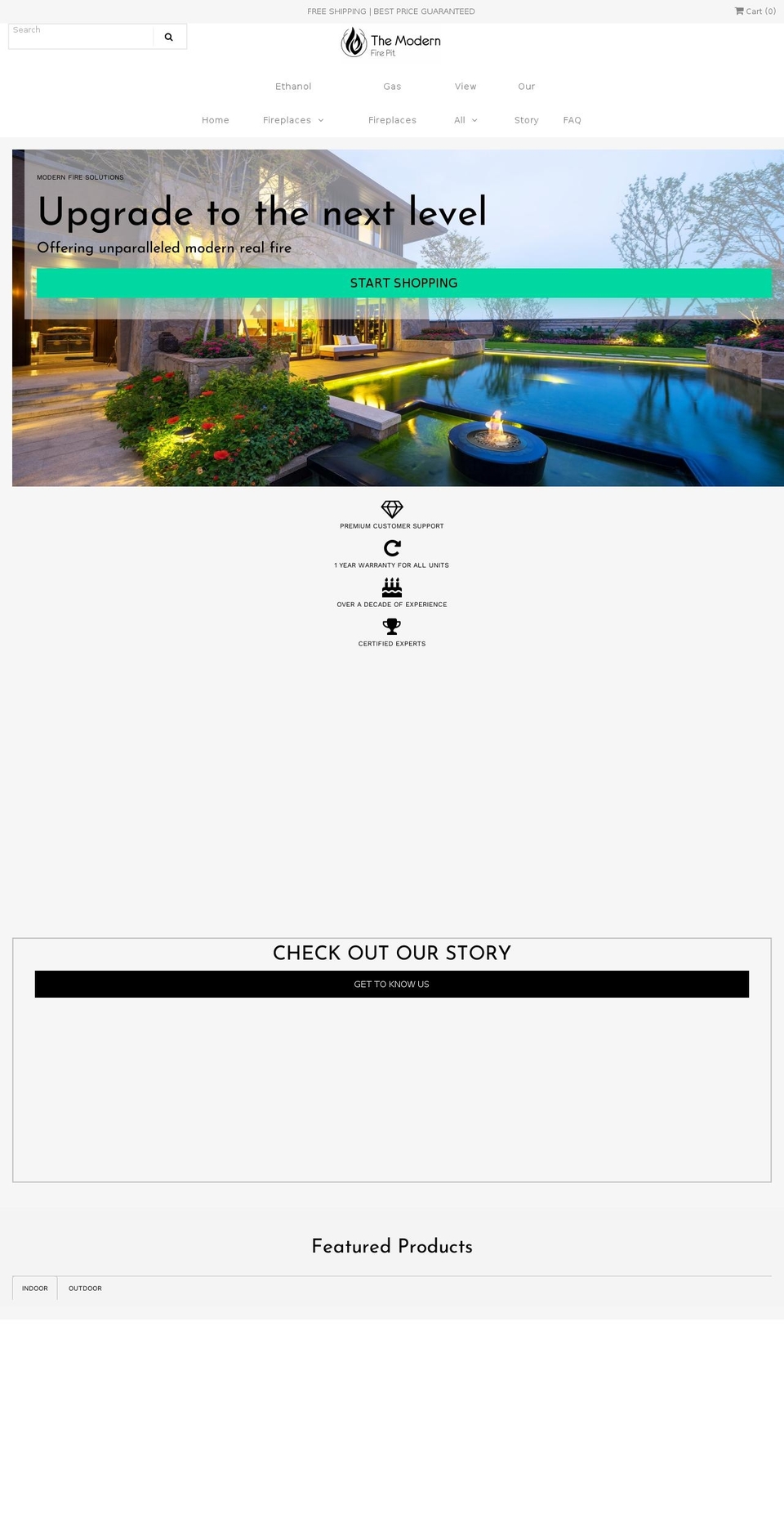 themodernfirepit.com shopify website screenshot