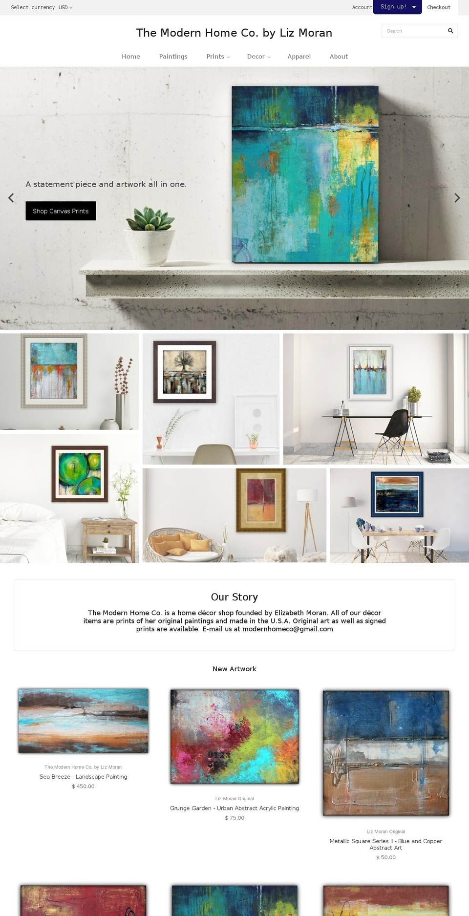 themodernhomeco.com shopify website screenshot