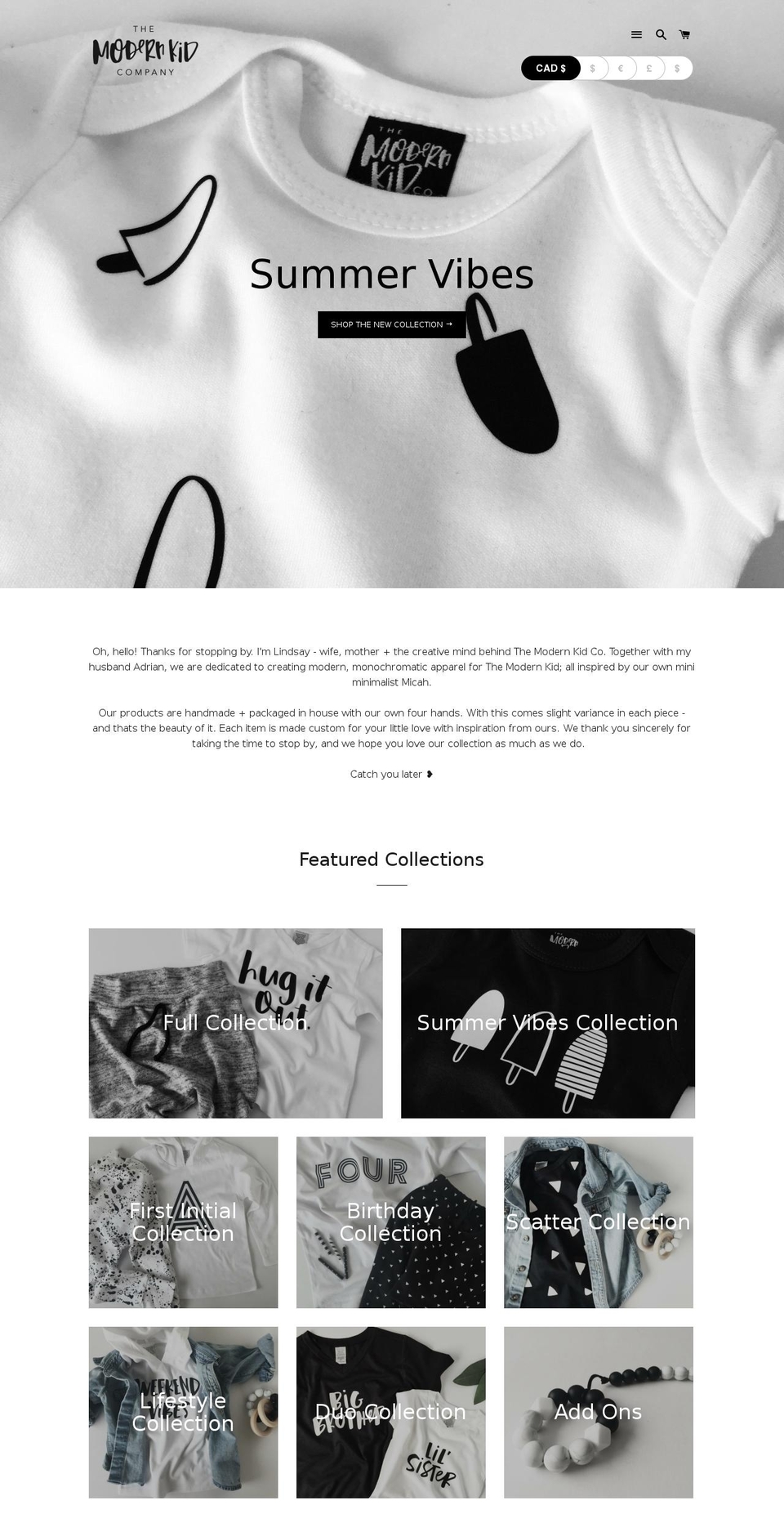 themodernkidco.com shopify website screenshot