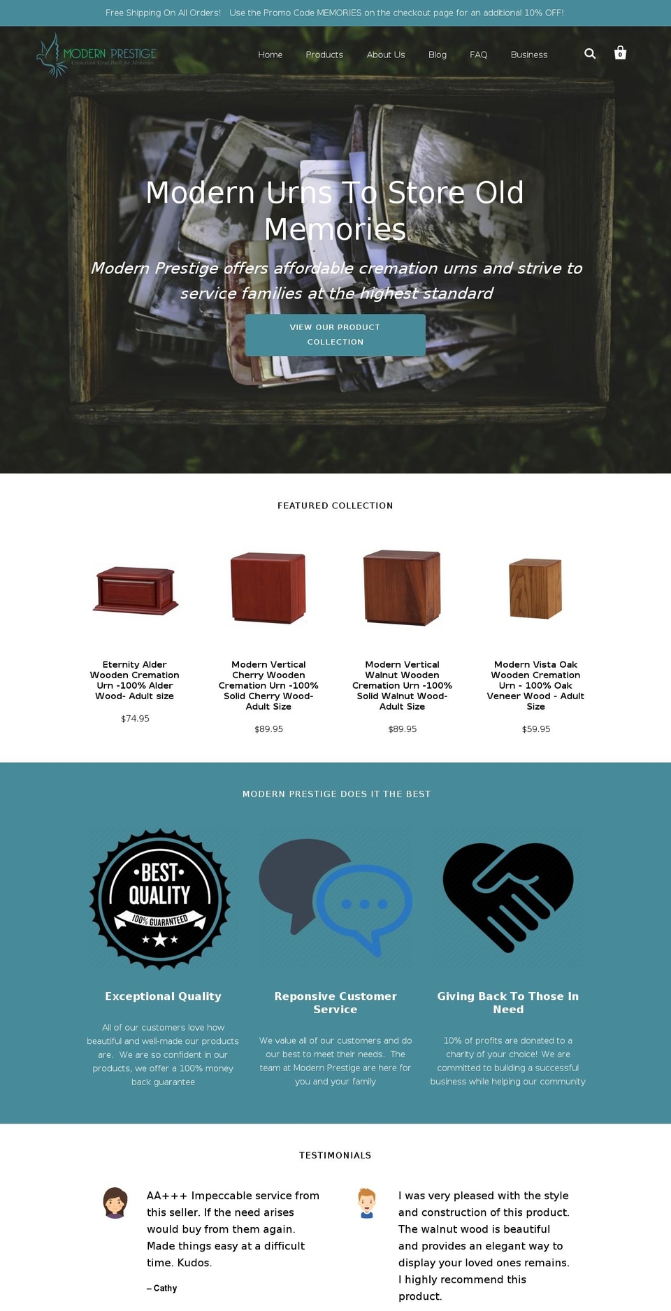 themodernprestige.com shopify website screenshot