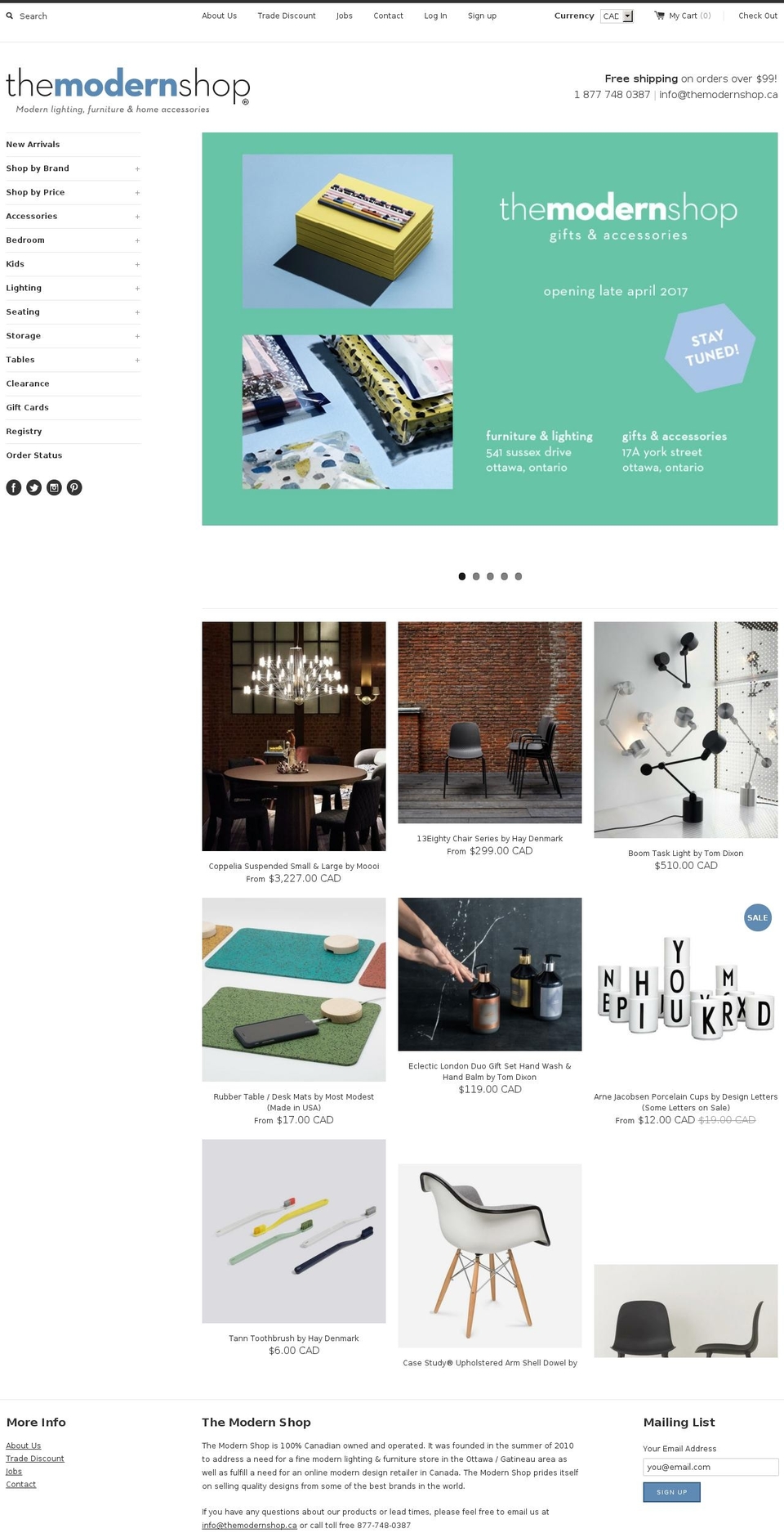 themodernshop.ca shopify website screenshot